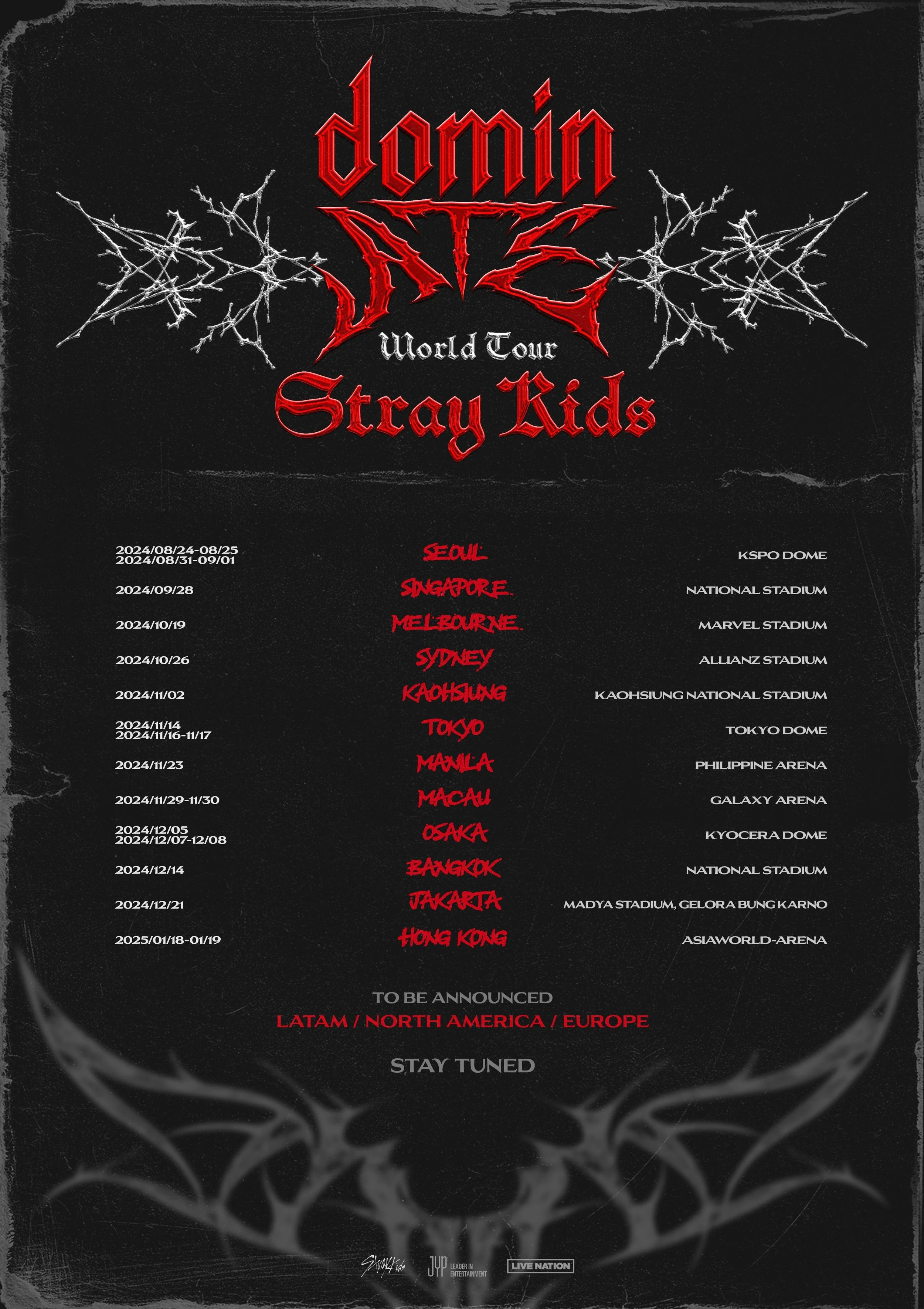 Stray Kids Europe Tour Announced: 'dominATE' World Tour Dates